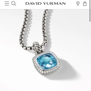 Albion® Pendant in
Sterling Silver with Blue Topaz and Pavé Diamonds.